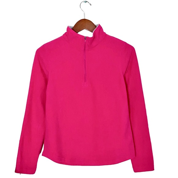 Danskin Now Quarter Zip Performance Fleece Hot Pink Magenta LS Pullover M (8-10) - Picture 12 of 13